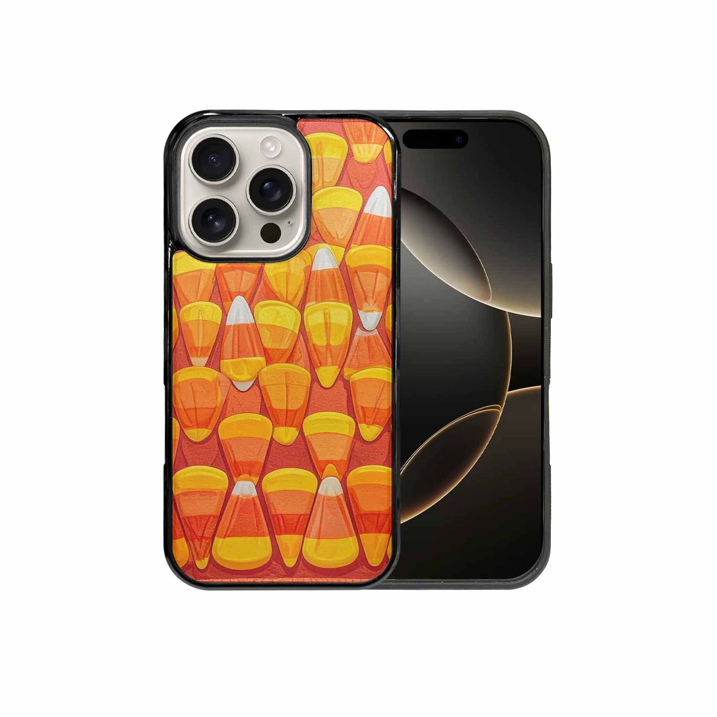 iPhone 16 Pro Case — Candy Corn Shapes In Bright Orange, Original Design Phone Case