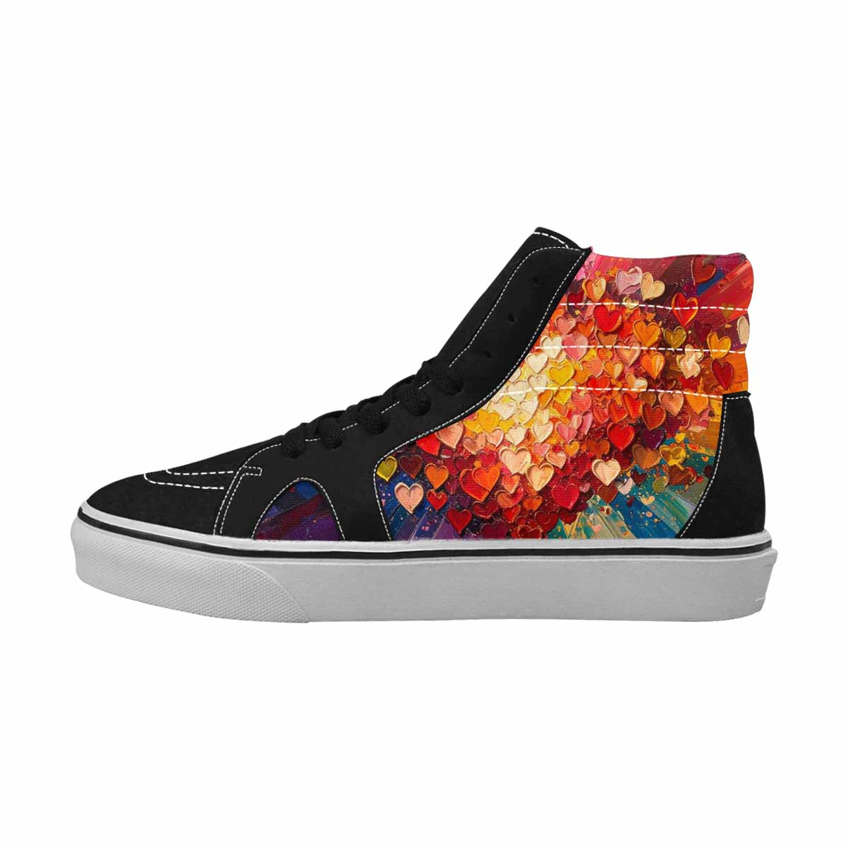 MEN'S Heart Burst High Top Canvas Neon Fantasy Custom Shoes