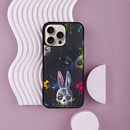 iPhone 16 Pro Max Case — Radioactive Ghost Bunny Skull Small Radioactive, Custom Print Case Cover