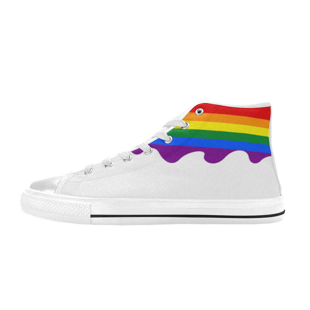 WOMEN'S Flag 1 Pride LGBT High Top Canvas Custom Sneakers