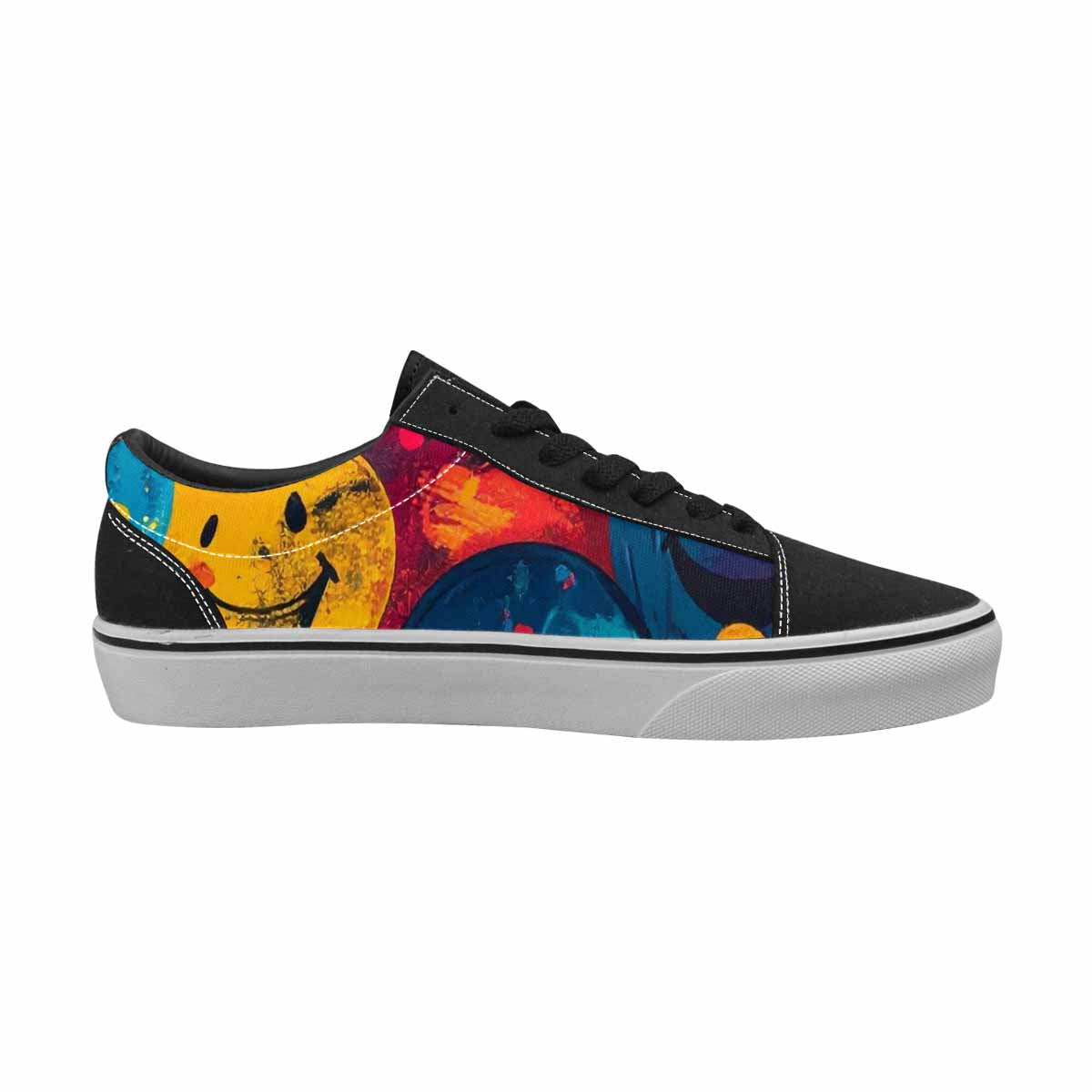WOMEN'S Smiley Faces Lace-Up Canvas Neon Fantasy Custom Shoes