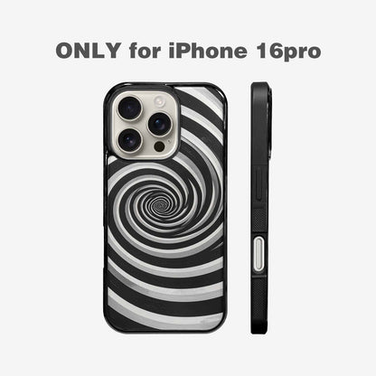 iPhone 16 Pro Case — Hypnotic Spiral Optical Illusion Motif High, Custom Designed Case Cover