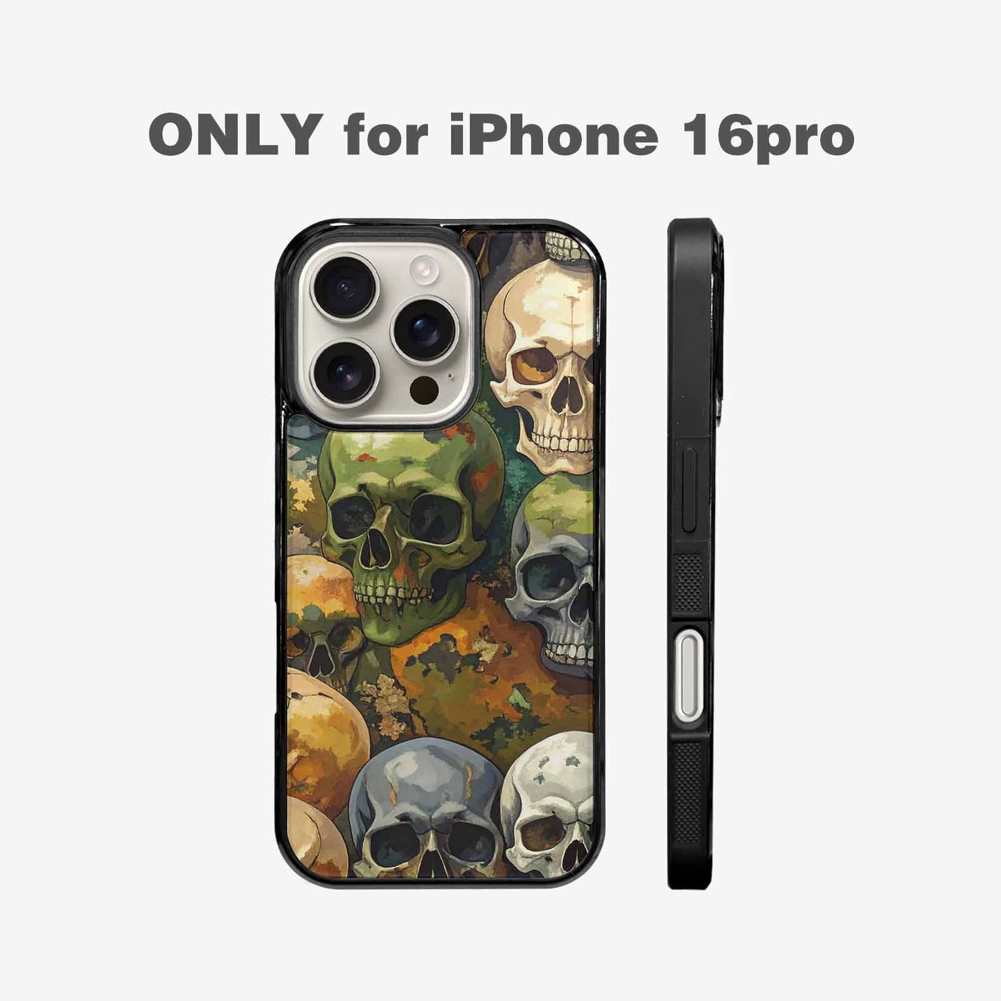 iPhone 16 Pro Case — Skulls Camoskulls Pattern Hu Bti, Custom Print Case Cover