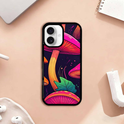 iPhone 17 Case — Psychedelic Mushroom Cartoon Pattern Cartoon Cute, Unique Phone Case Design
