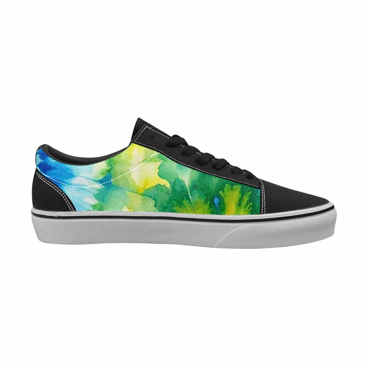 WOMEN'S Tie Dye Swirl Canvas Lace-Up Vivid Custom Sneakers