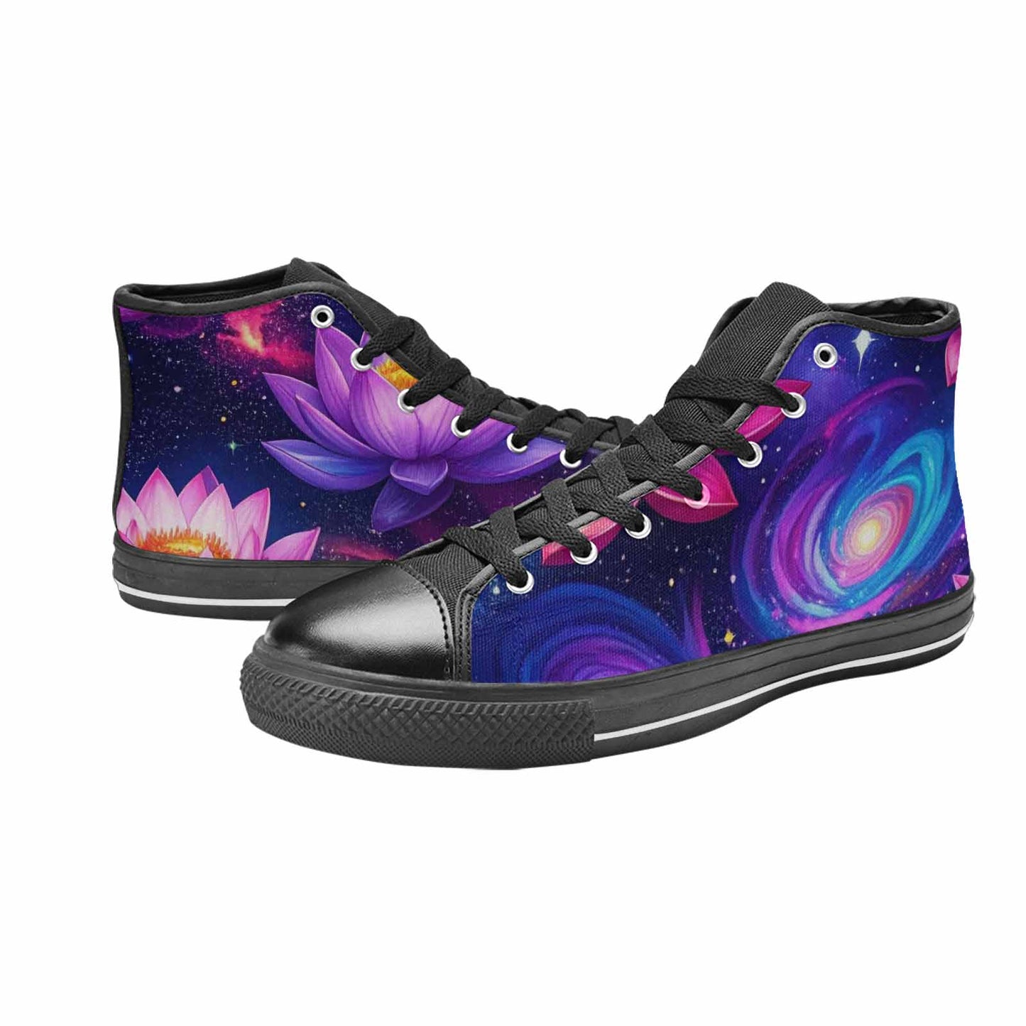 MEN'S Lotus Galaxy High Top Canvas Wallpaper Art Sneakers