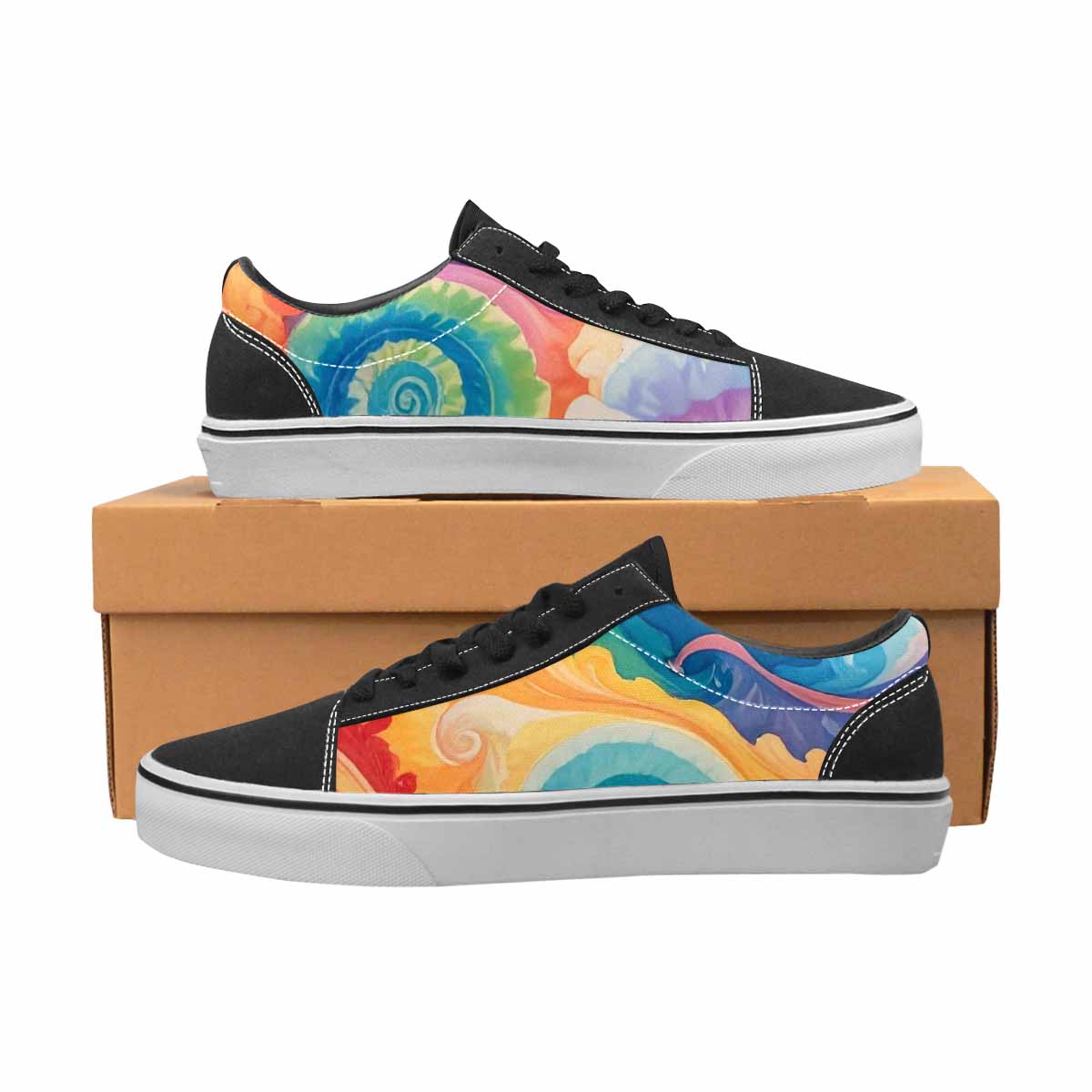 WOMEN'S Tie Dye Swirls Tie Lace-Up Canvas Dreamlike Shoes