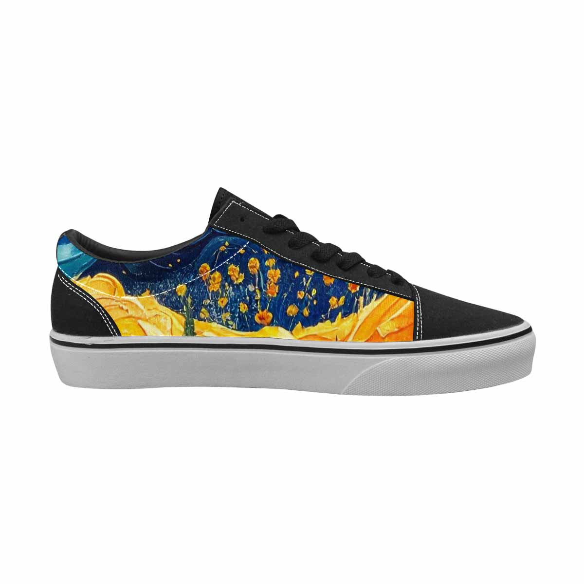 WOMEN'S Van Gogh-Style Swirl Canvas Lace-Up Grunge Sneakers