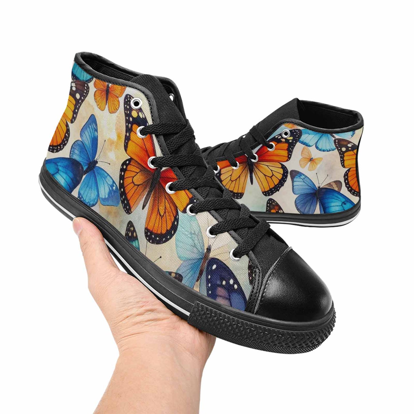 MEN'S Butterfly Wing High Top Canvas Vivid Custom Shoes