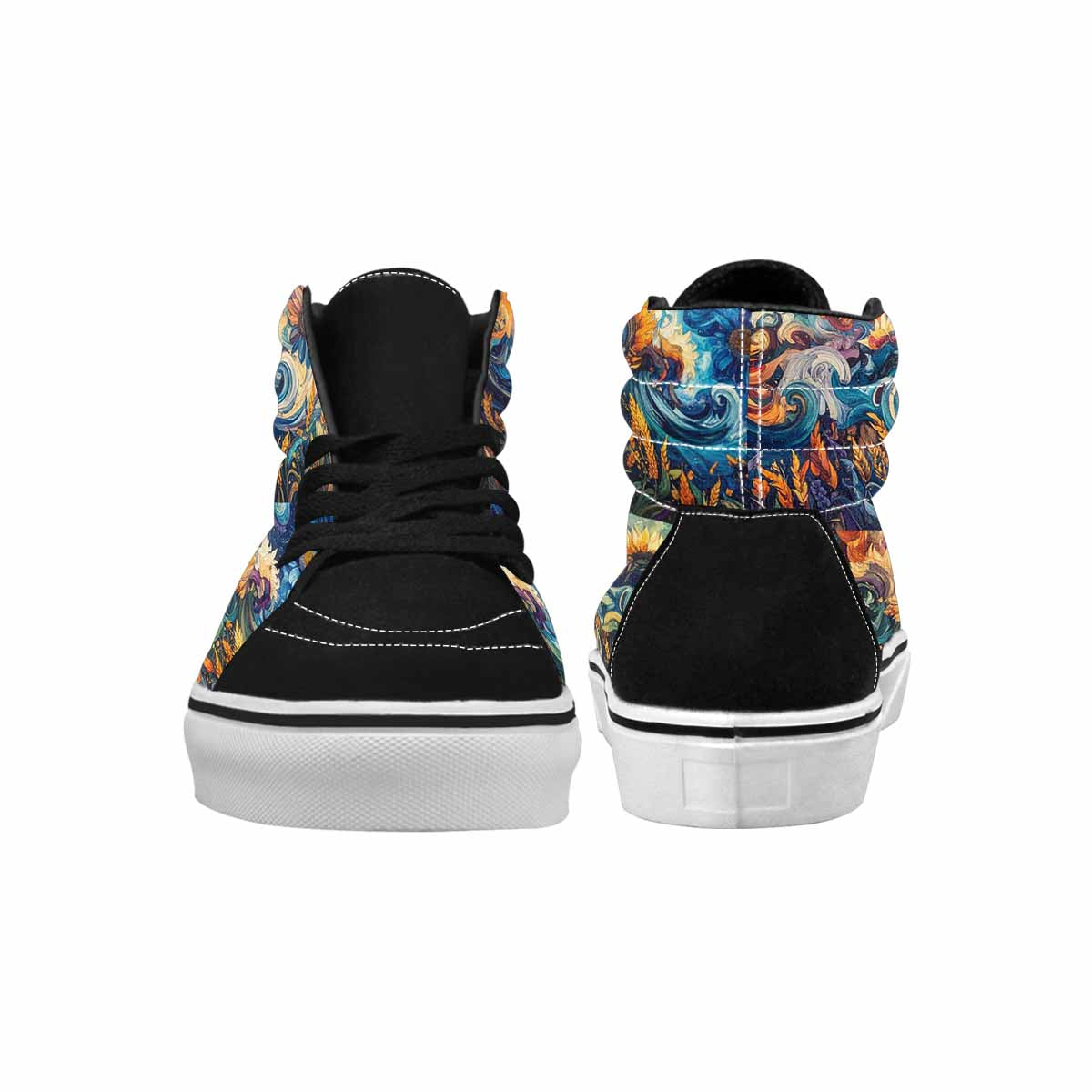 WOMEN'S Blend All Versions High Top Canvas Vibrant Chaos Custom Shoes