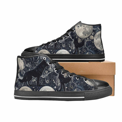 WOMEN'S Wolves Everywhere Collage High Top Canvas Wallpaper Art Custom Shoes