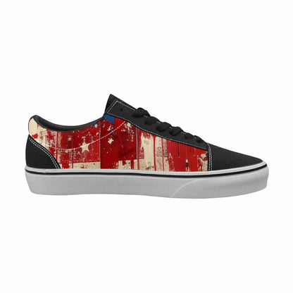 WOMEN'S Patriotic Stars Stripes Lace-Up Canvas Cottagecore Sneakers