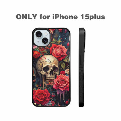 iPhone 15 Plus Case — Skulls And Rosesmelting Skulls A Agl, Personalized Phone Case