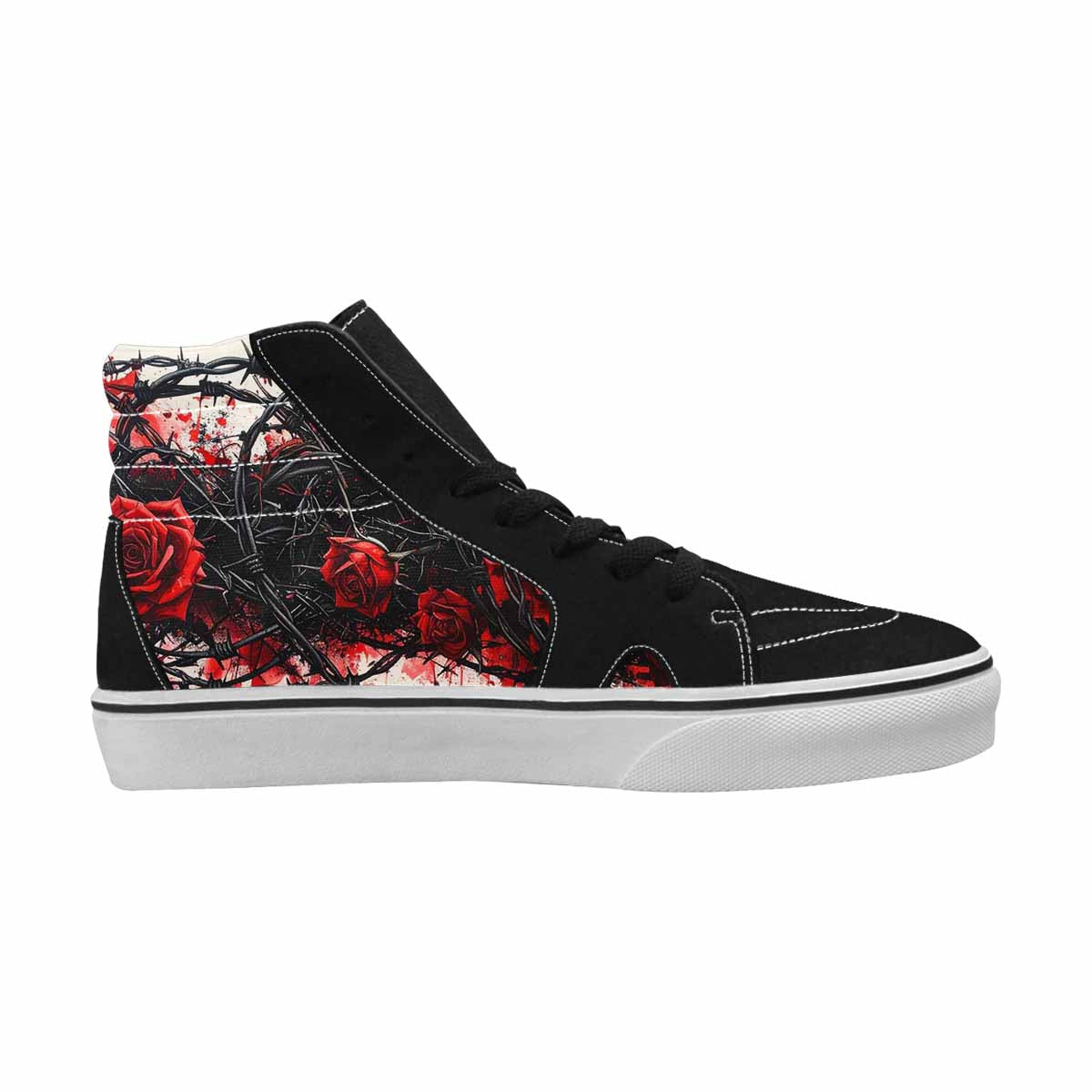 MEN'S Barbed Wire Coil High Top Canvas Vibrant Chaos Custom Sneakers