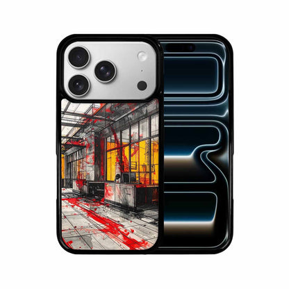 iPhone 17 Pro Case — Black Red Ink Liminal Space Galaxy, Custom Phone Case