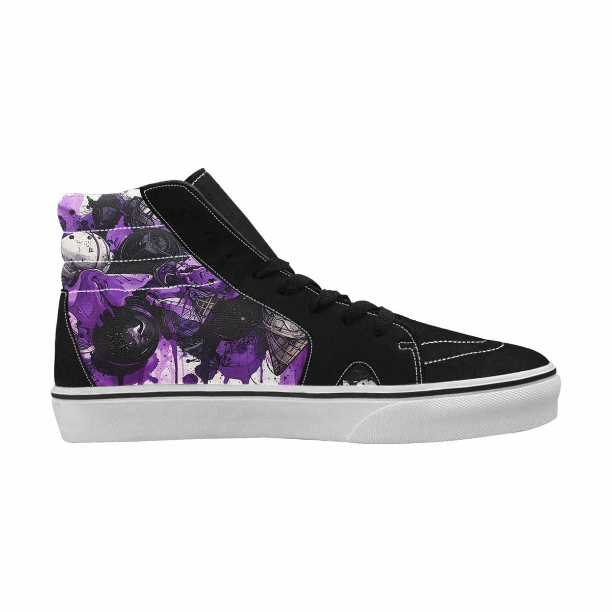 MEN'S Ice Cream Motif High Top Canvas Vibrant Chaos Custom Sneakers