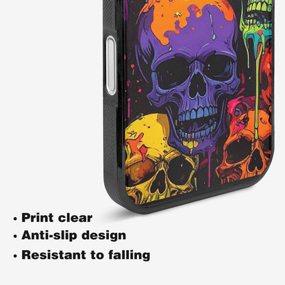 iPhone 16 Case — Vibrant Camo 1000\'s Of Skeletons Neon, Custom Made Phone Cover