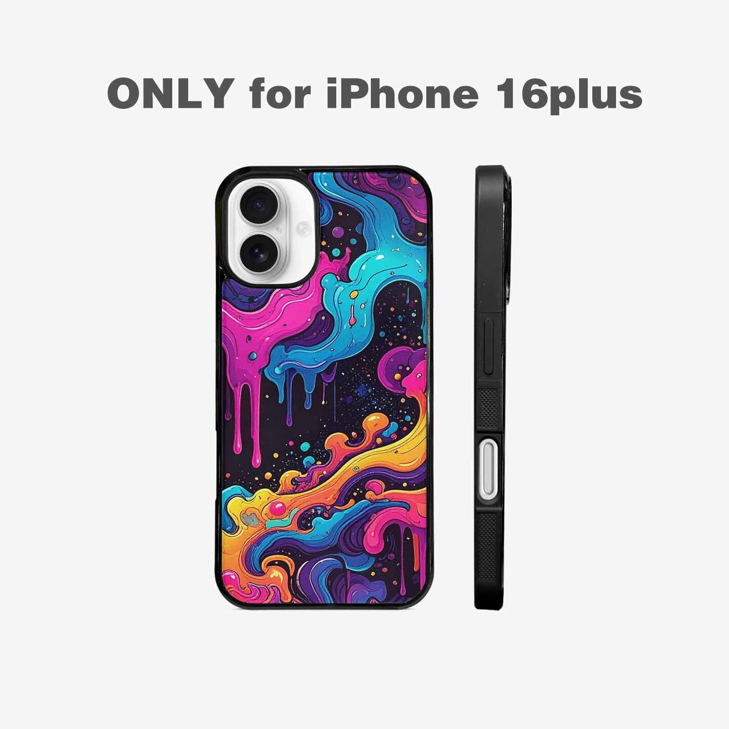 iPhone 16 Plus Case — Neon Drip Galaxy Custom, Custom Print Case Cover