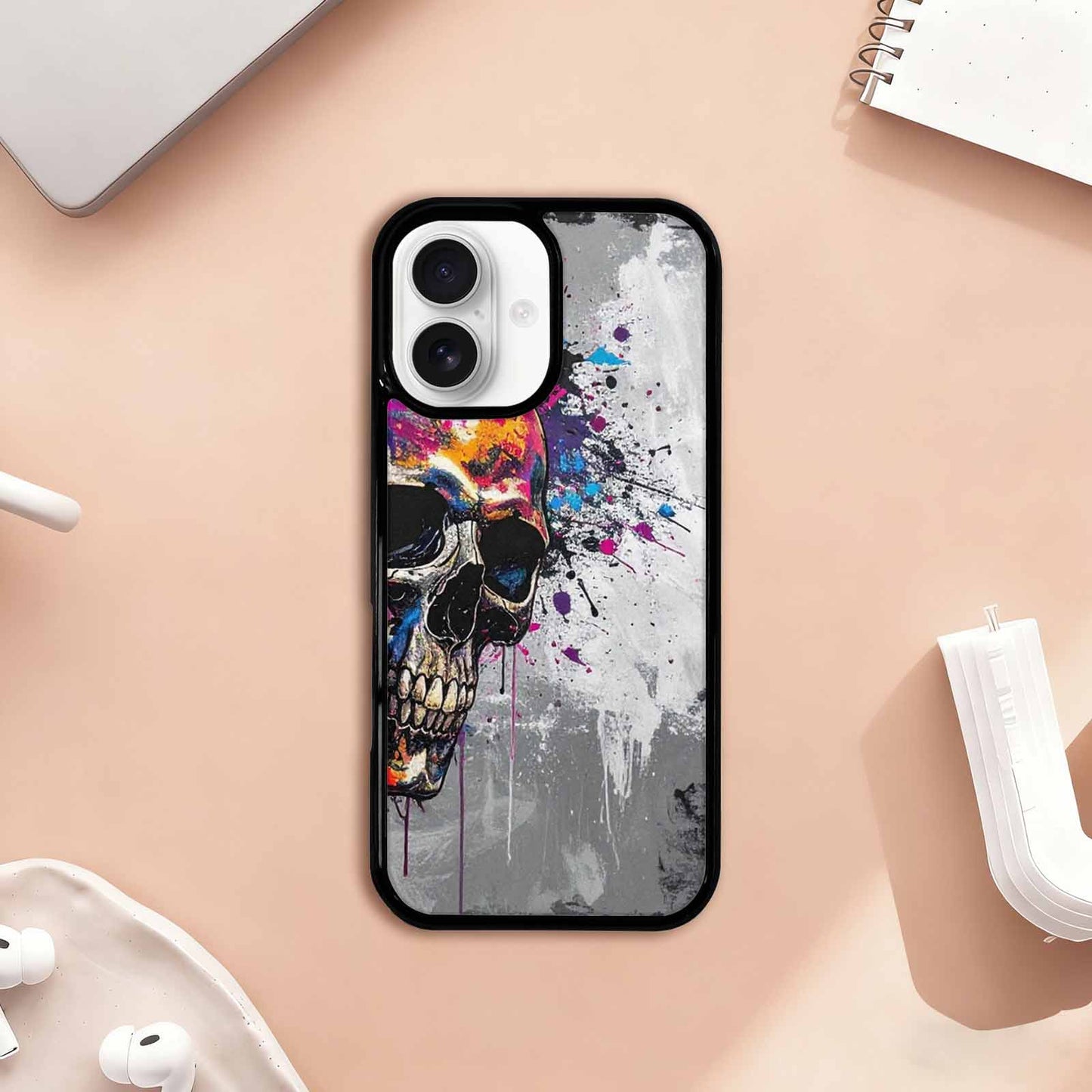 iPhone 17 Case — Skull Dark Art Gothic Print Gothic, Custom Printed Phone Case
