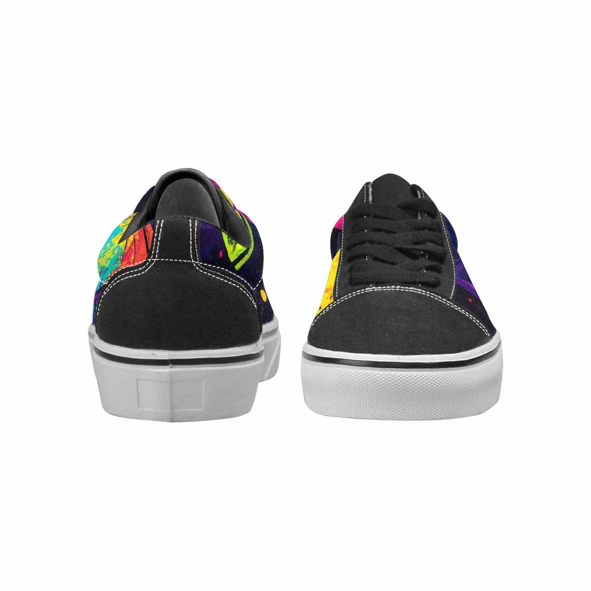 WOMEN'S Memphis Squiggles Triangles Dots Canvas Lace-Up Cottagecore Sneakers