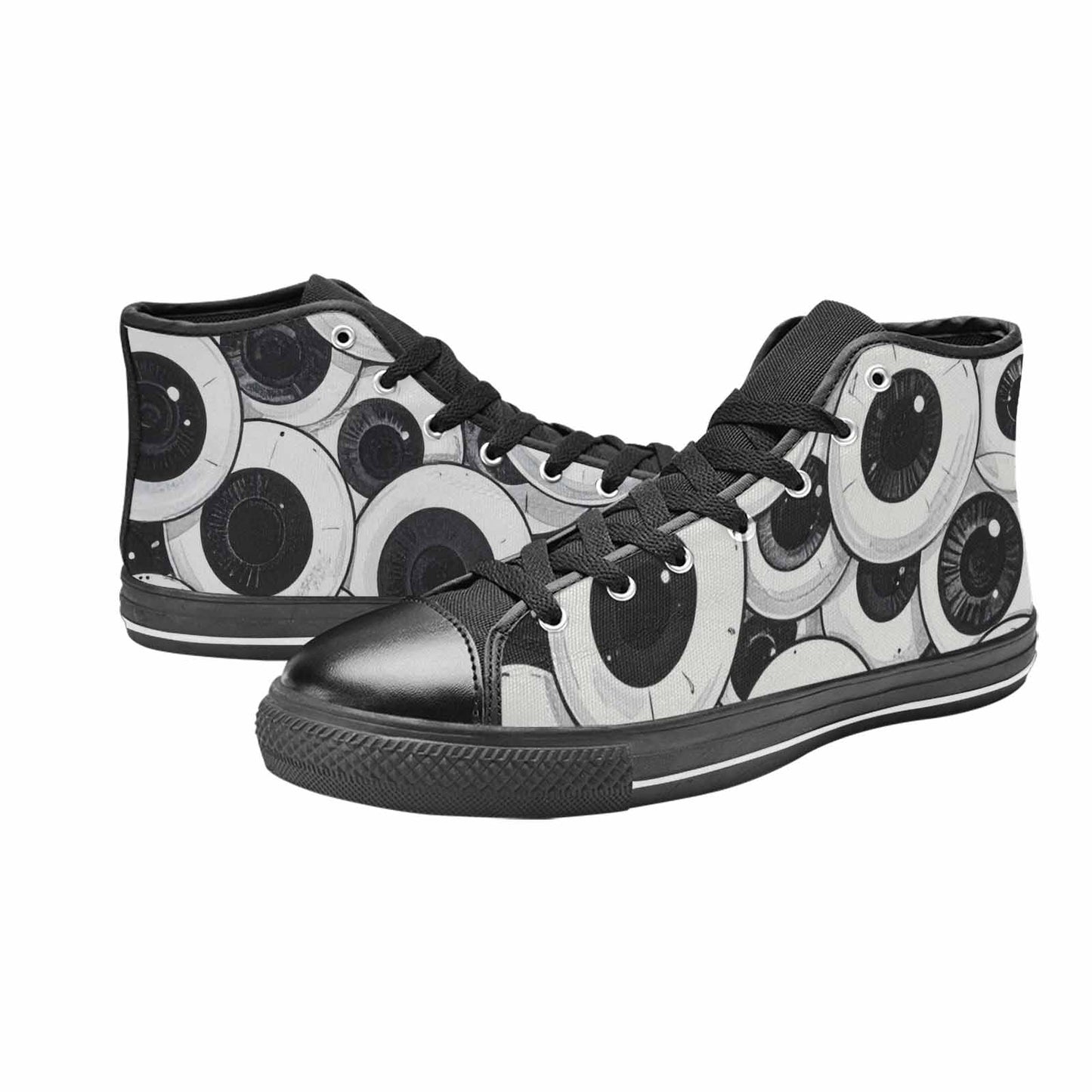 WOMEN'S Googly Cartoon Eyeballs High Top Canvas Neon Fantasy Shoes