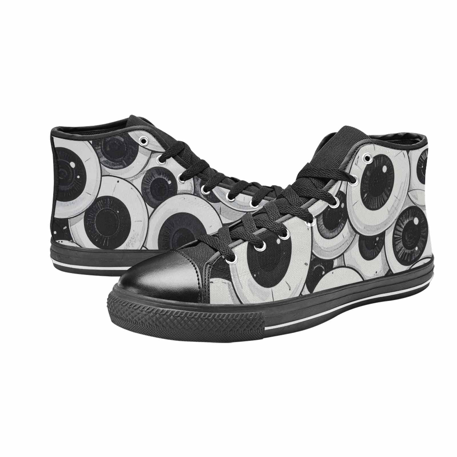 WOMEN'S Googly Cartoon Eyeballs High Top Canvas Neon Fantasy Shoes