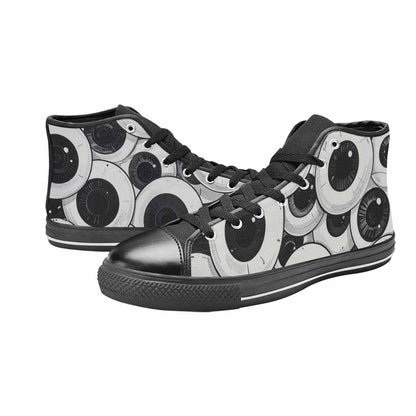 WOMEN'S Googly Cartoon Eyeballs High Top Canvas Neon Fantasy Shoes