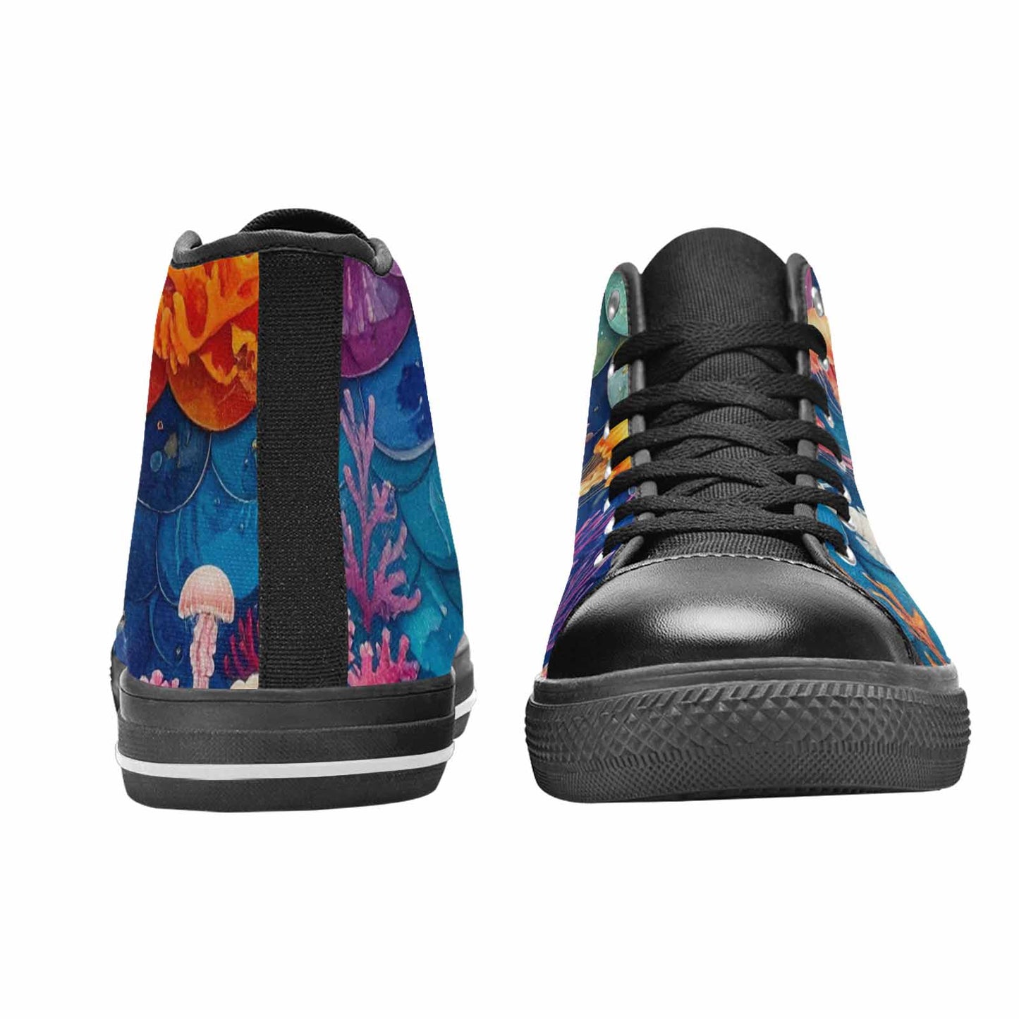 WOMEN'S Fish Scale Coral High Top Canvas Cottagecore Shoes