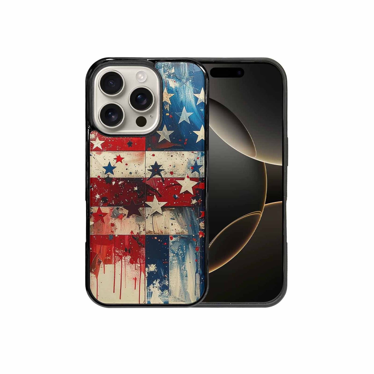 iPhone 16 Pro Case — Patriotic Stars And Stripes American Stars, Personalized Phone Case