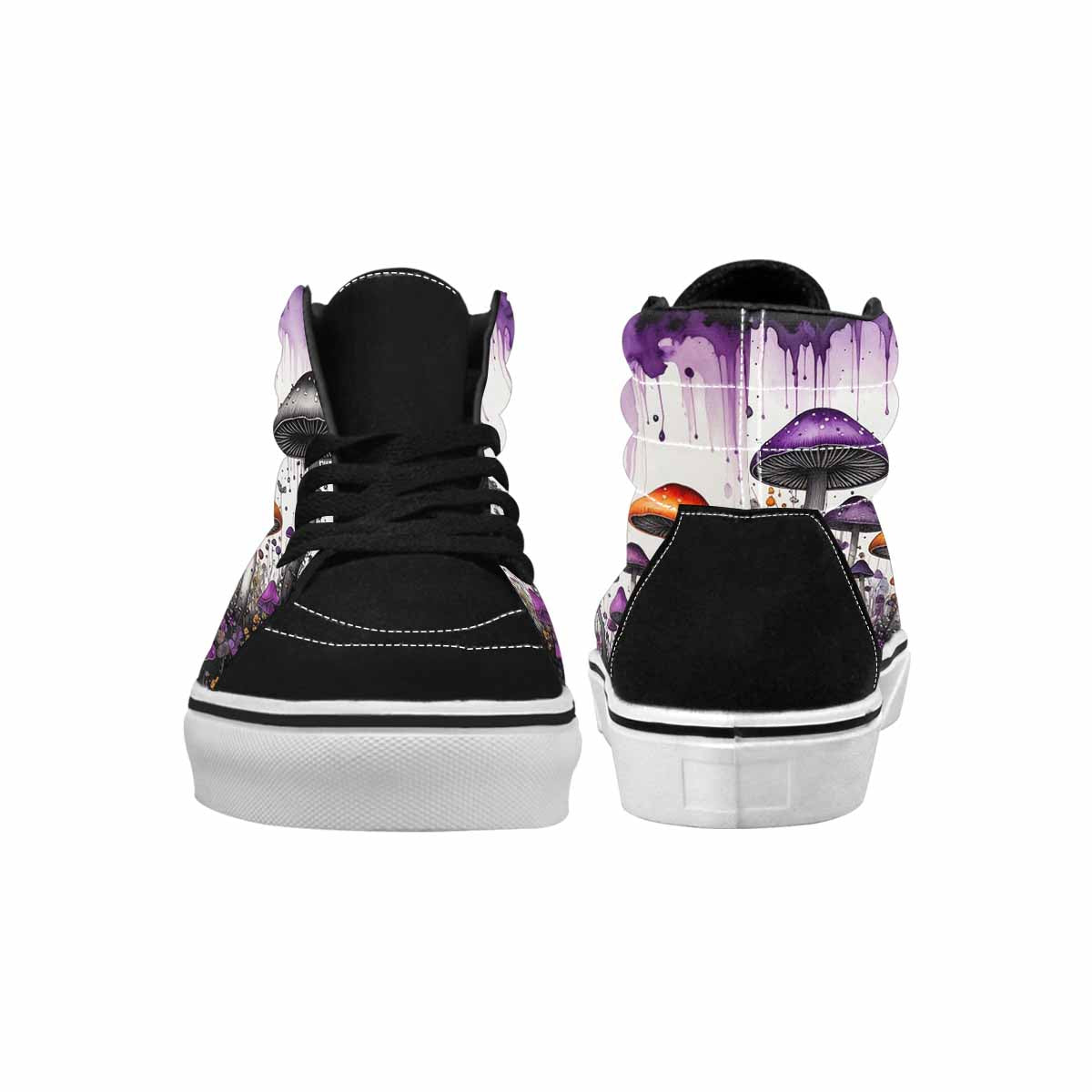 MEN'S Rainbow Drip Mushrooms High Top Canvas Wallpaper Art Custom Sneakers