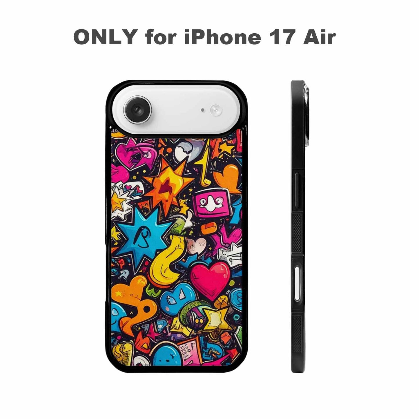 iPhone 17 Air Case — Bold Sticker Collage Icon Pattern Original, Personalized Phone Case
