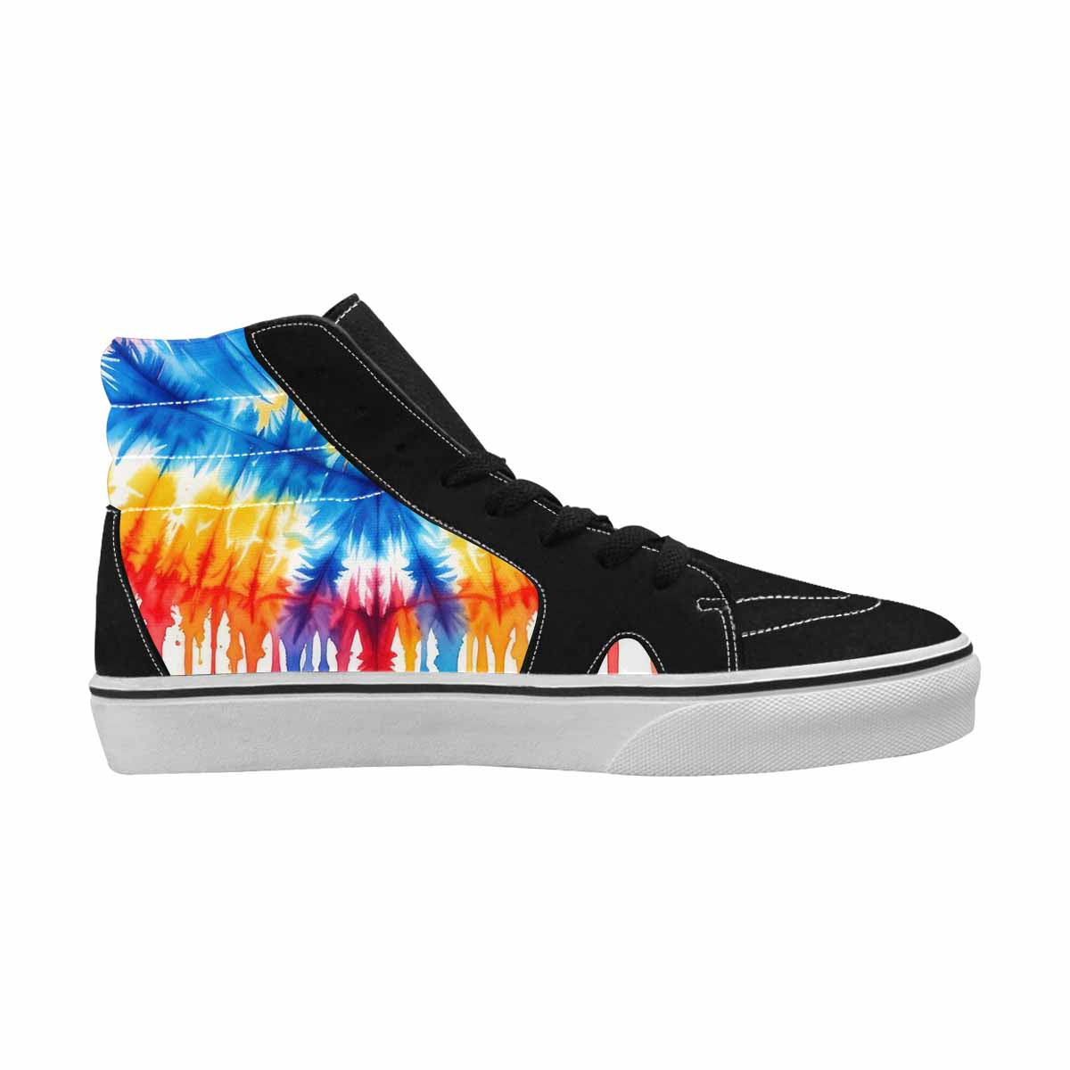 WOMEN'S Tie Dye Drip High Top Canvas Vibrant Chaos Sneakers