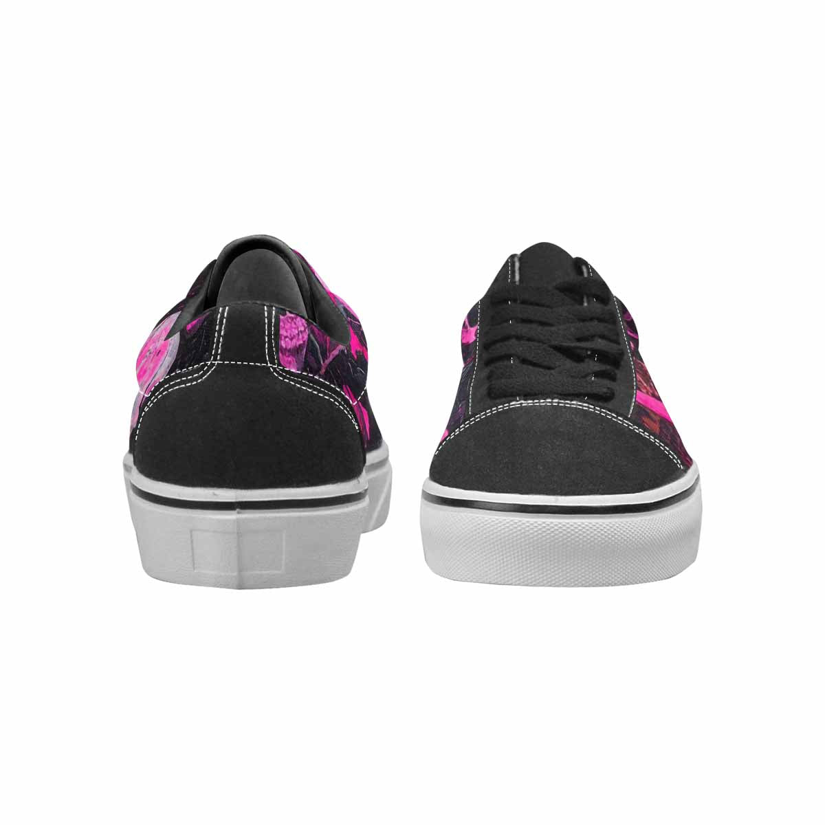 WOMEN'S Skeletons  Neon Pink Lace-Up Canvas Dark Academia Sneakers