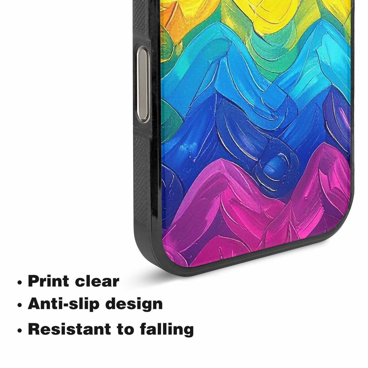 iPhone 16 Pro Max Case — Pansexual Flag Color Theme Small Rainbow, Original Design Phone Case