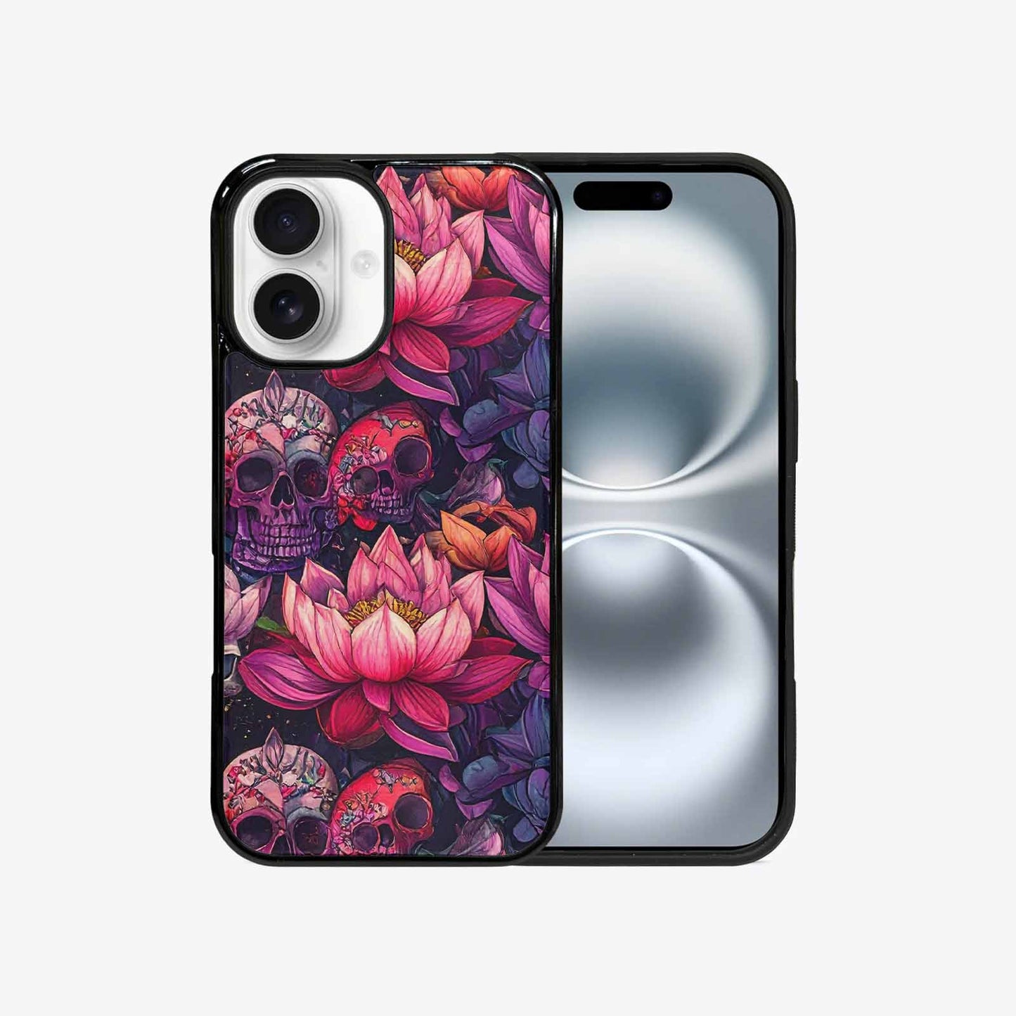 iPhone 16 Case — Lotus Skulls, Original Design Phone Case