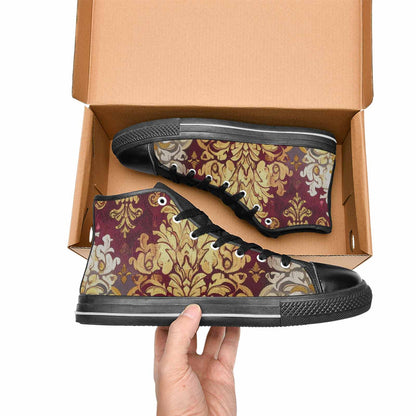 WOMEN'S Damask Ornamental Wallpaper High Top Canvas Aesthetic Shoes