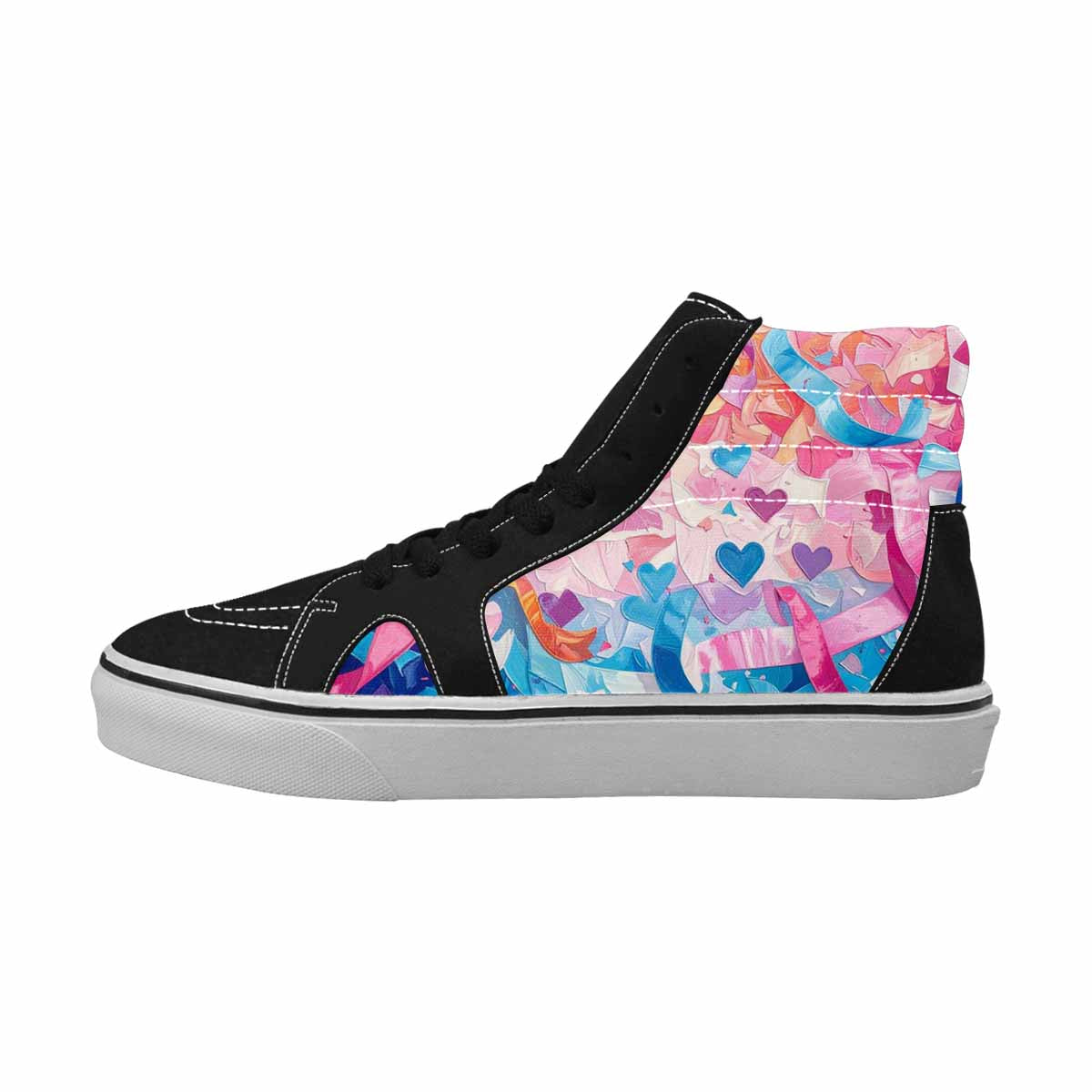 MEN'S Transgender Pride Flag High Top Canvas Vivid Sneakers