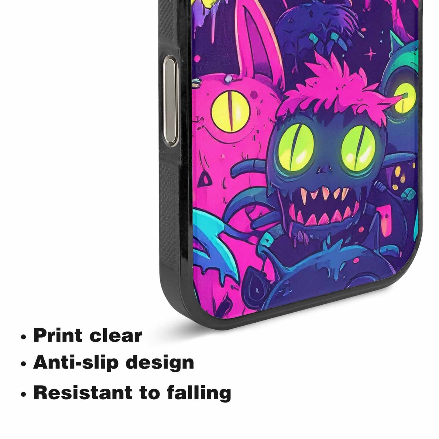 iPhone 16 Pro Max Case — Mixed Toxic Glow Creature Pattern Hundreds, Original Design Phone Case