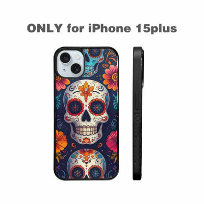 iPhone 15 Plus Case — Day Of Dead Sugar Skull Custom, Custom Print Case Cover