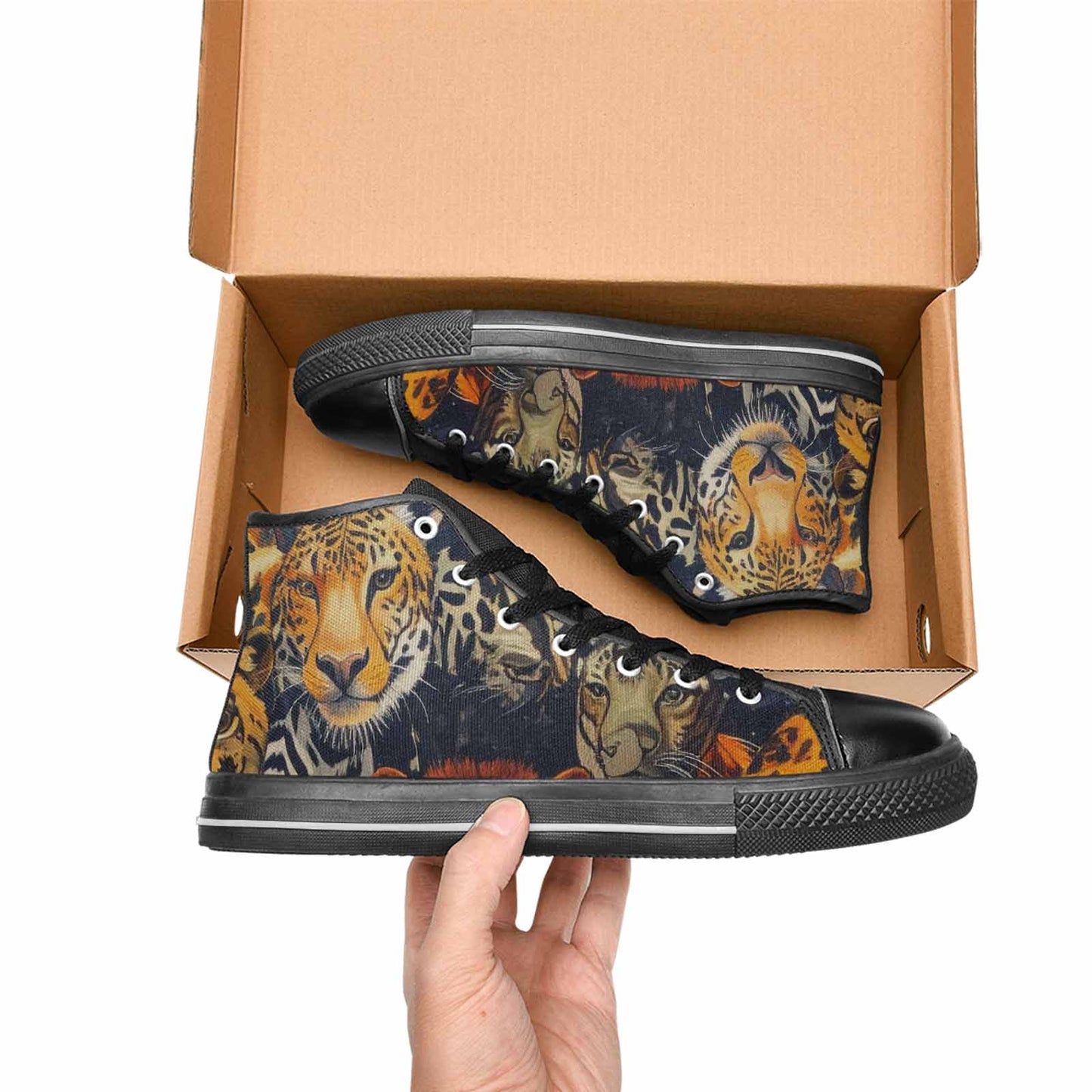 MEN'S Animal Print High Top Canvas Neon Fantasy Sneakers