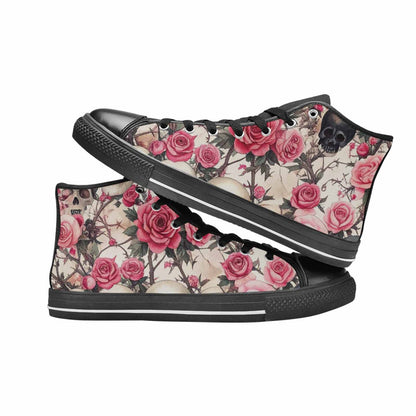 MEN'S Skulls - Roses High Top Canvas Surreal Custom Shoes