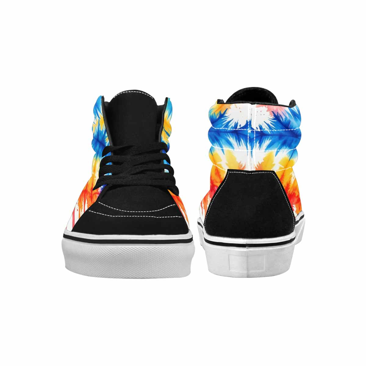 WOMEN'S Tie Dye Drip High Top Canvas Vibrant Chaos Sneakers