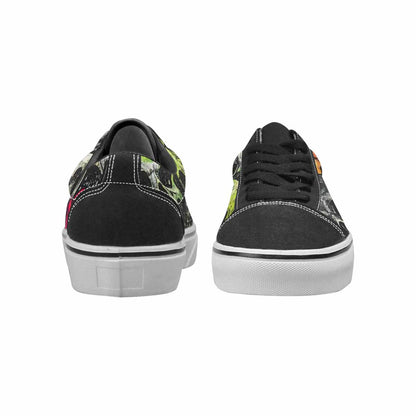 WOMEN'S Rainbow From Skull S Lace-Up Canvas Vibrant Chaos Custom Sneakers
