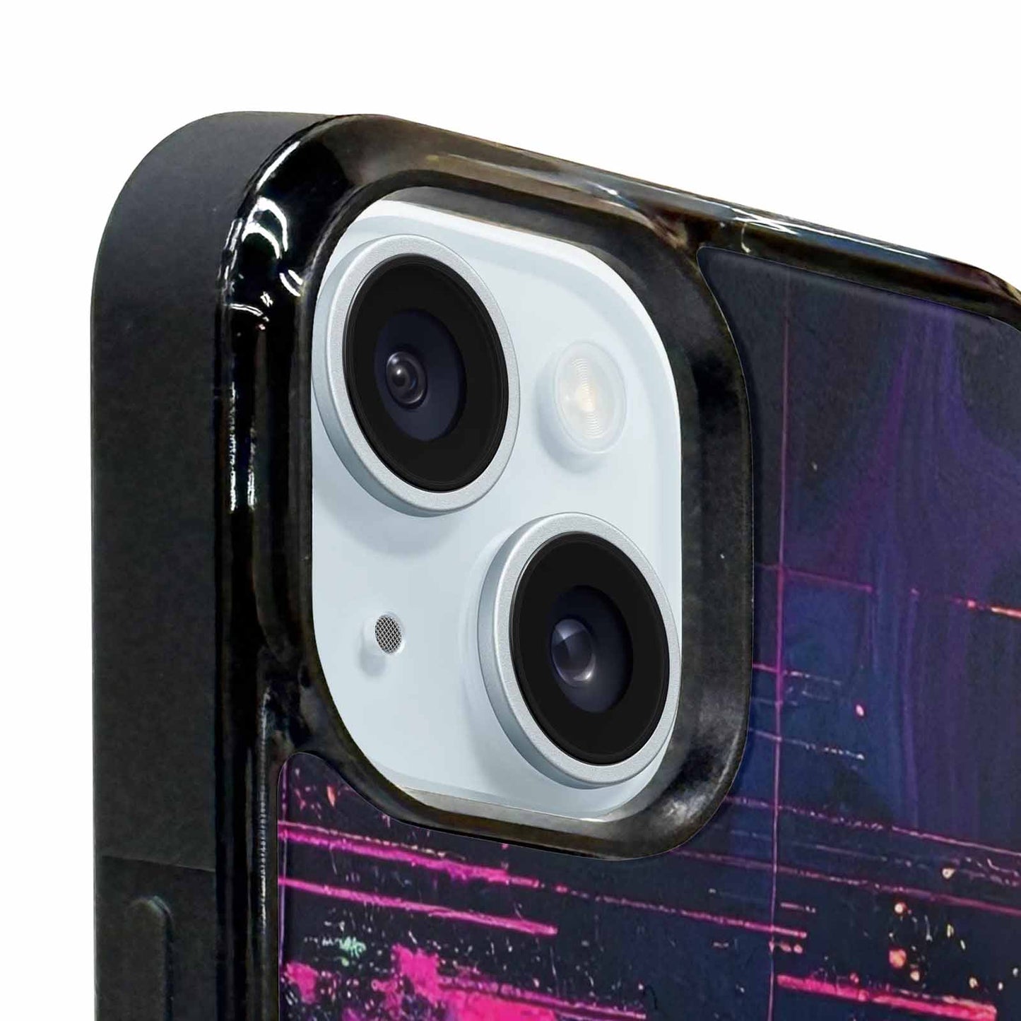 iPhone 15 Plus Case — Glitch Dark Art Seamless Pattern Vibrant, Original Design Phone Case