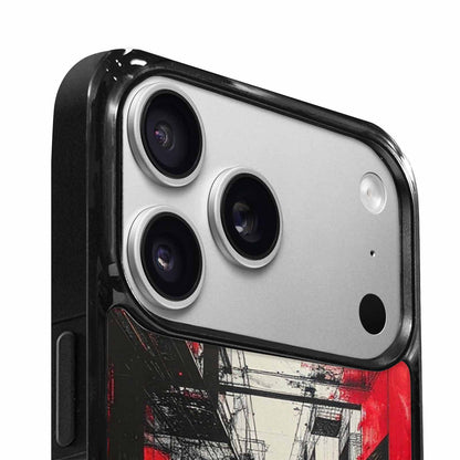 iPhone 17 Pro Case — Black Red Ink Liminal Space Galaxy, Original Design Phone Case