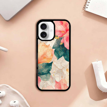 iPhone 17 Case — Marble Floral, Custom Printed Phone Case