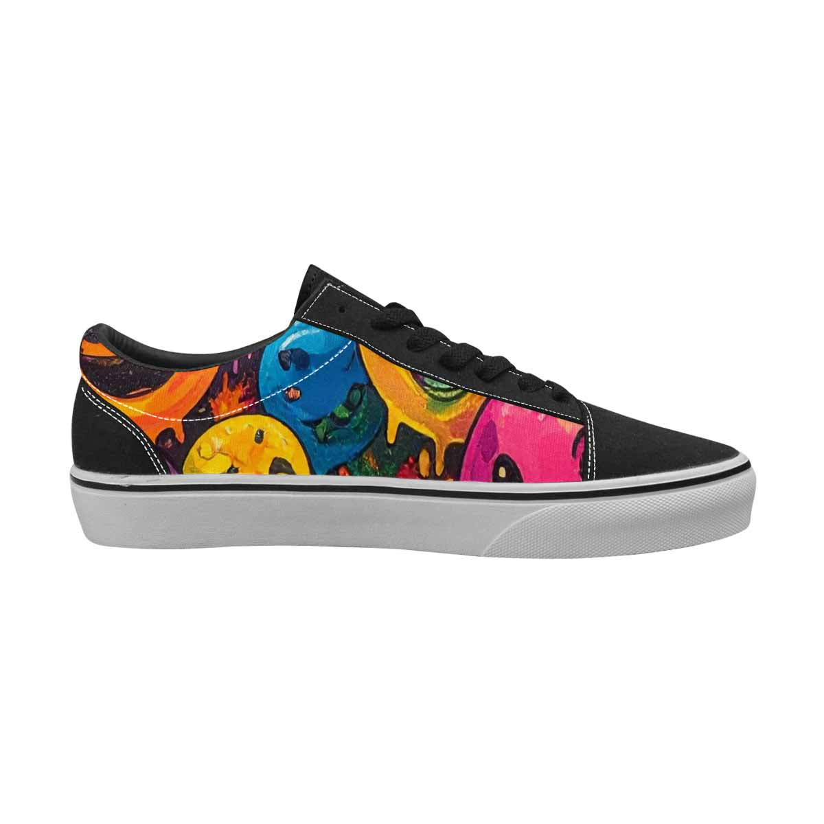 WOMEN'S Melting Moon Smiley Lace-Up Canvas Dreamcore Shoes