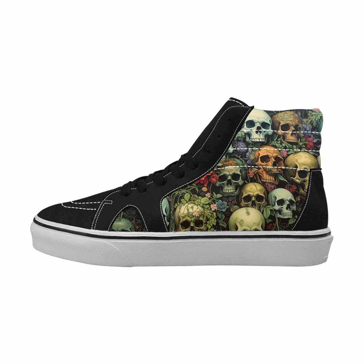 MEN'S Skulls  Botanical Skulls High Top Canvas Grunge Custom Shoes