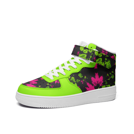 Acid Wash Tie Dye Unisex high Top Leather Sneakers
