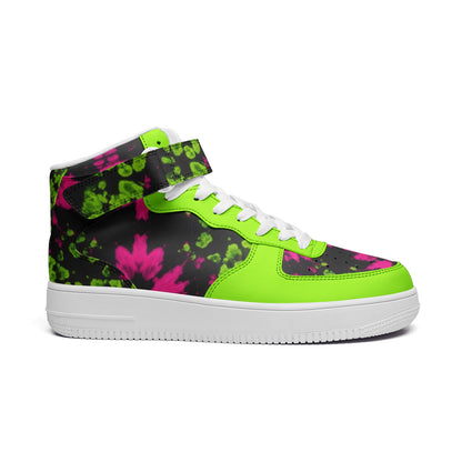 Acid Wash Tie Dye Unisex high Top Leather Sneakers